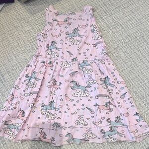 Chaser Pastel Pink/Purple Unicorn Dress with tiered hem